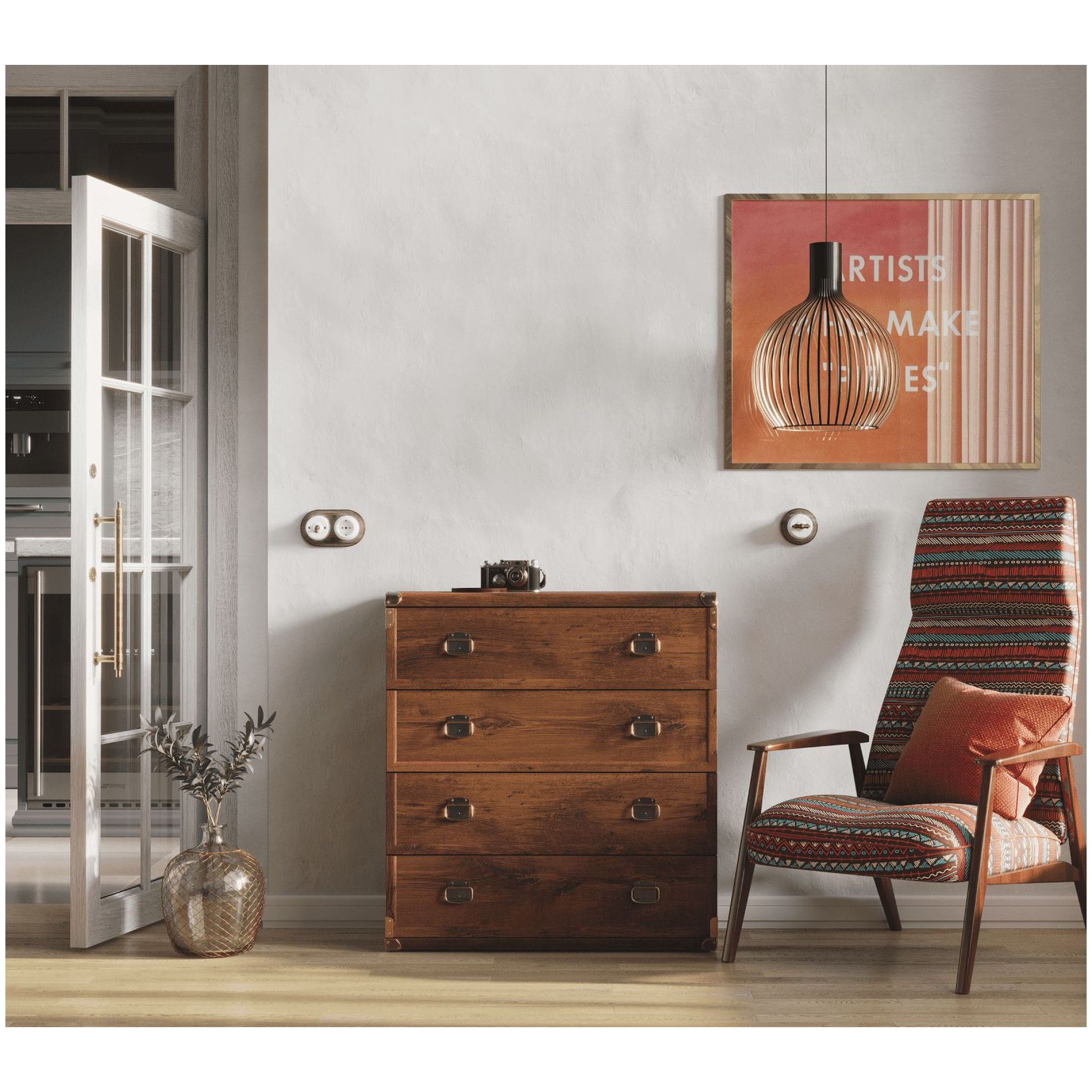 Картинка Индиана комод JKOM 4s/80 (Дуб саттер) интернет-магазин мебели FreeTime