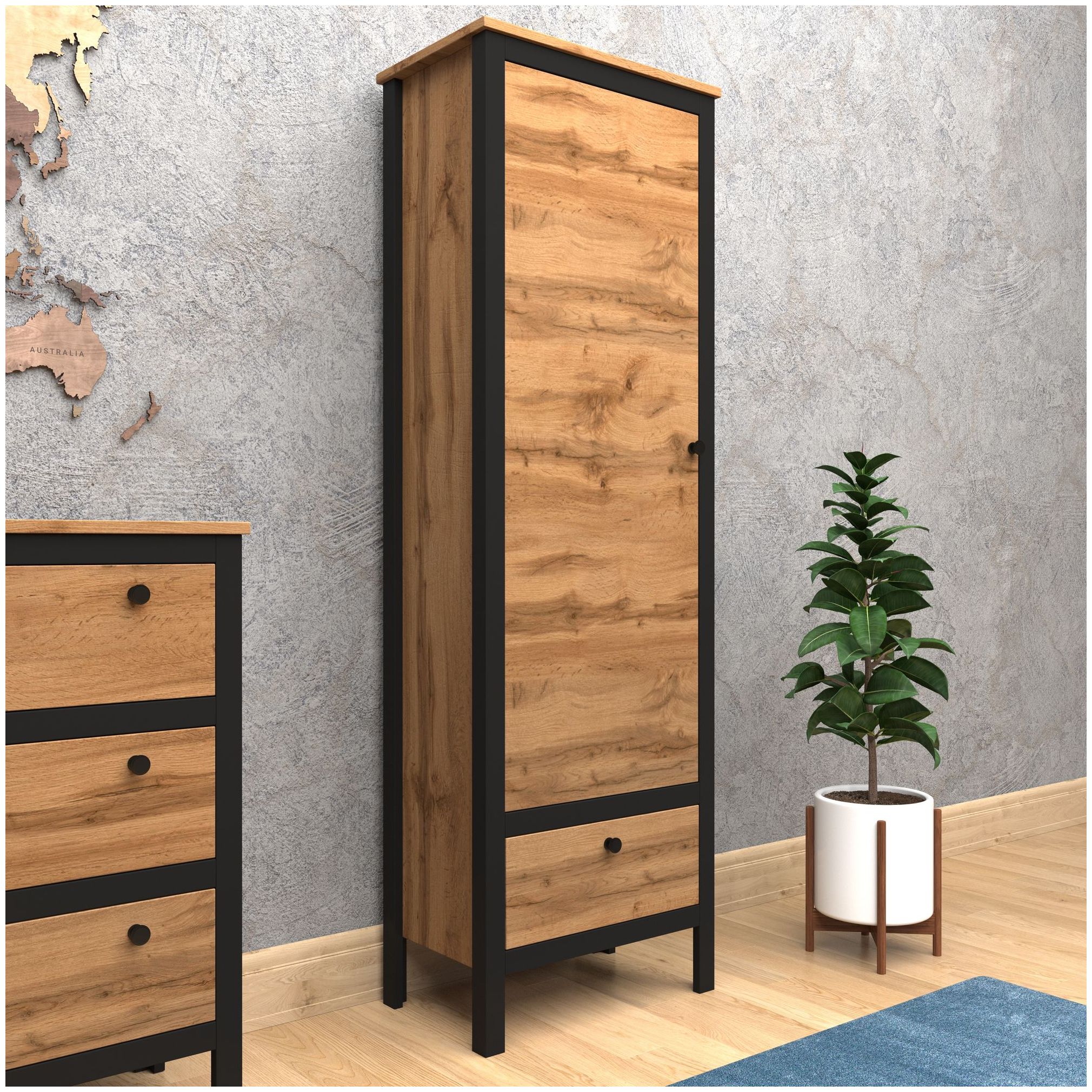 Картинка Лофт шкаф-пенал REG1D1S интернет-магазин мебели FreeTime