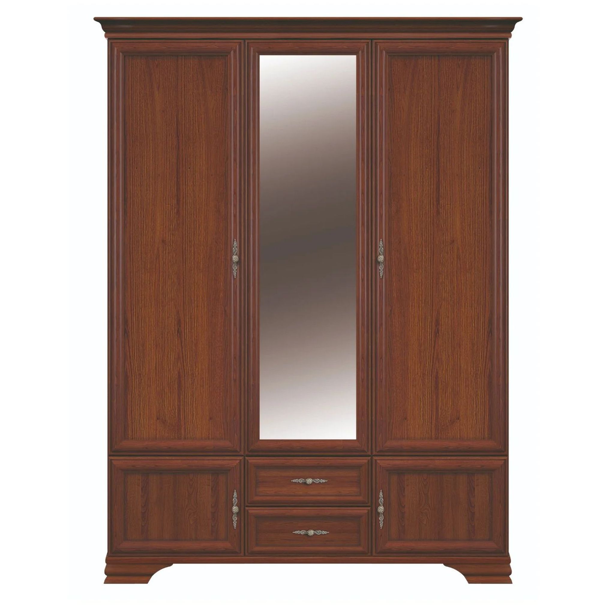 Картинка Кентаки шкаф с зеркалом SZF5D2S (Каштан) интернет-магазин мебели FreeTime