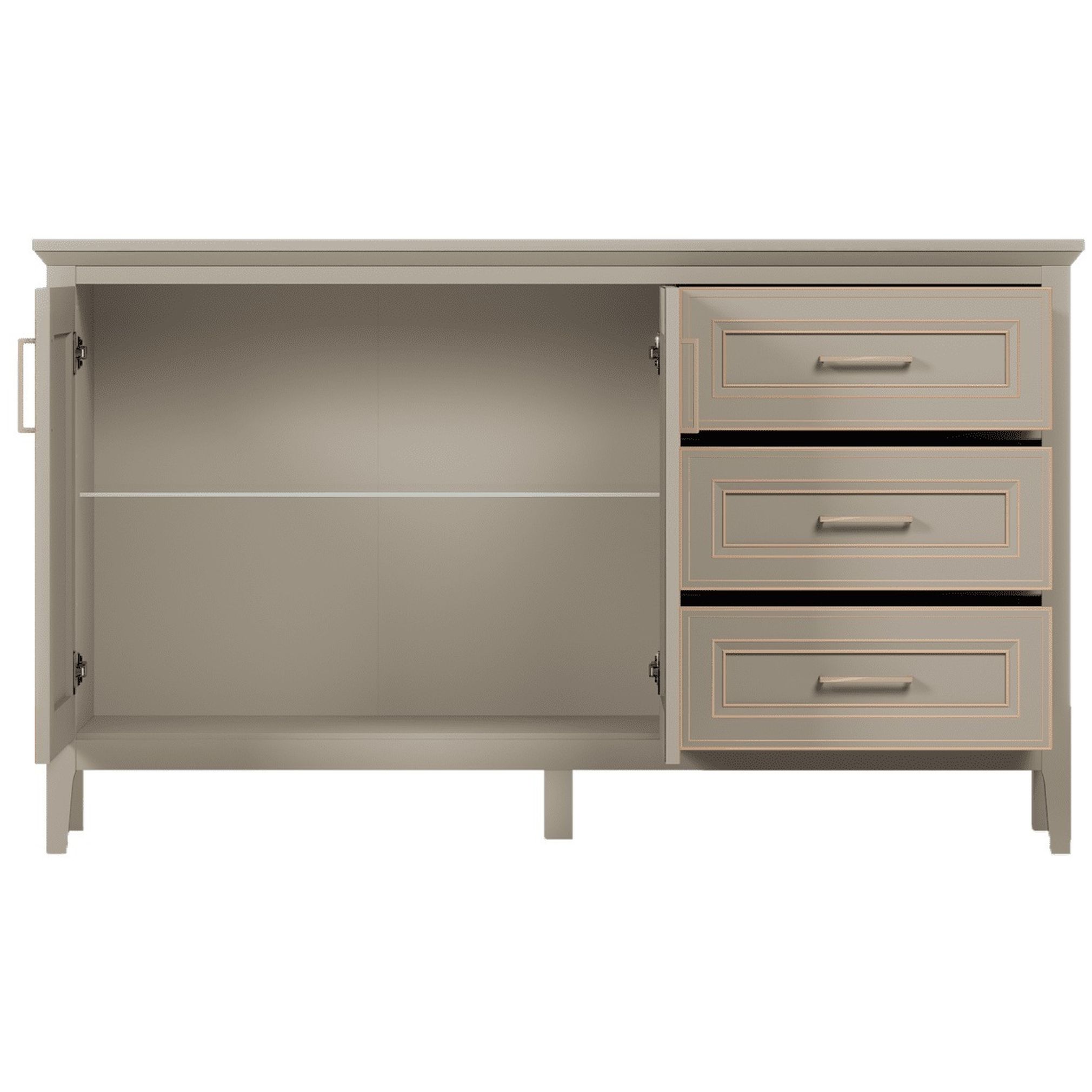 Картинка Классик тумба с витриной KOM2W3S с подсветкой интернет-магазин мебели FreeTime