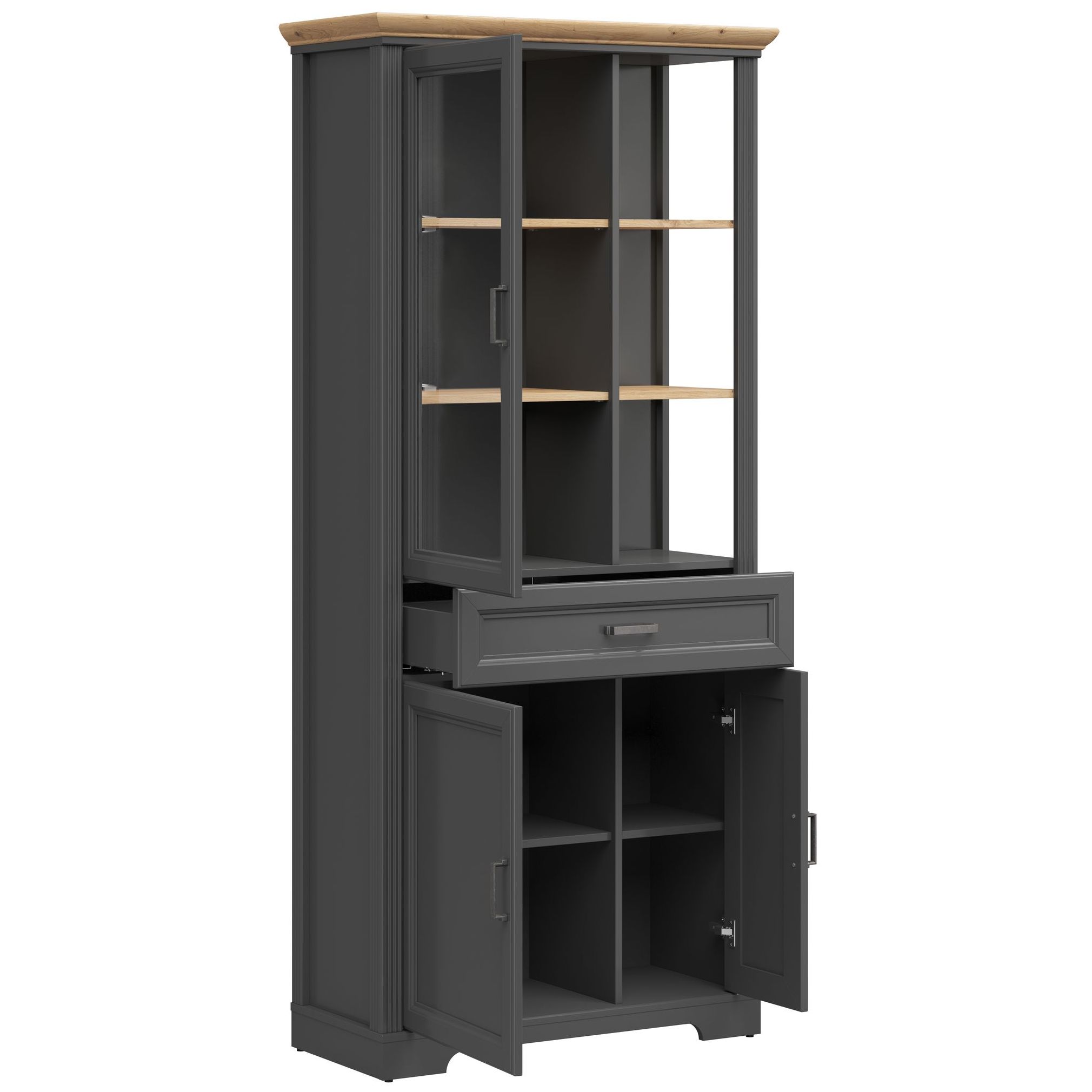 Картинка Жасмин шкаф-витрина REG1W2D1S интернет-магазин мебели FreeTime