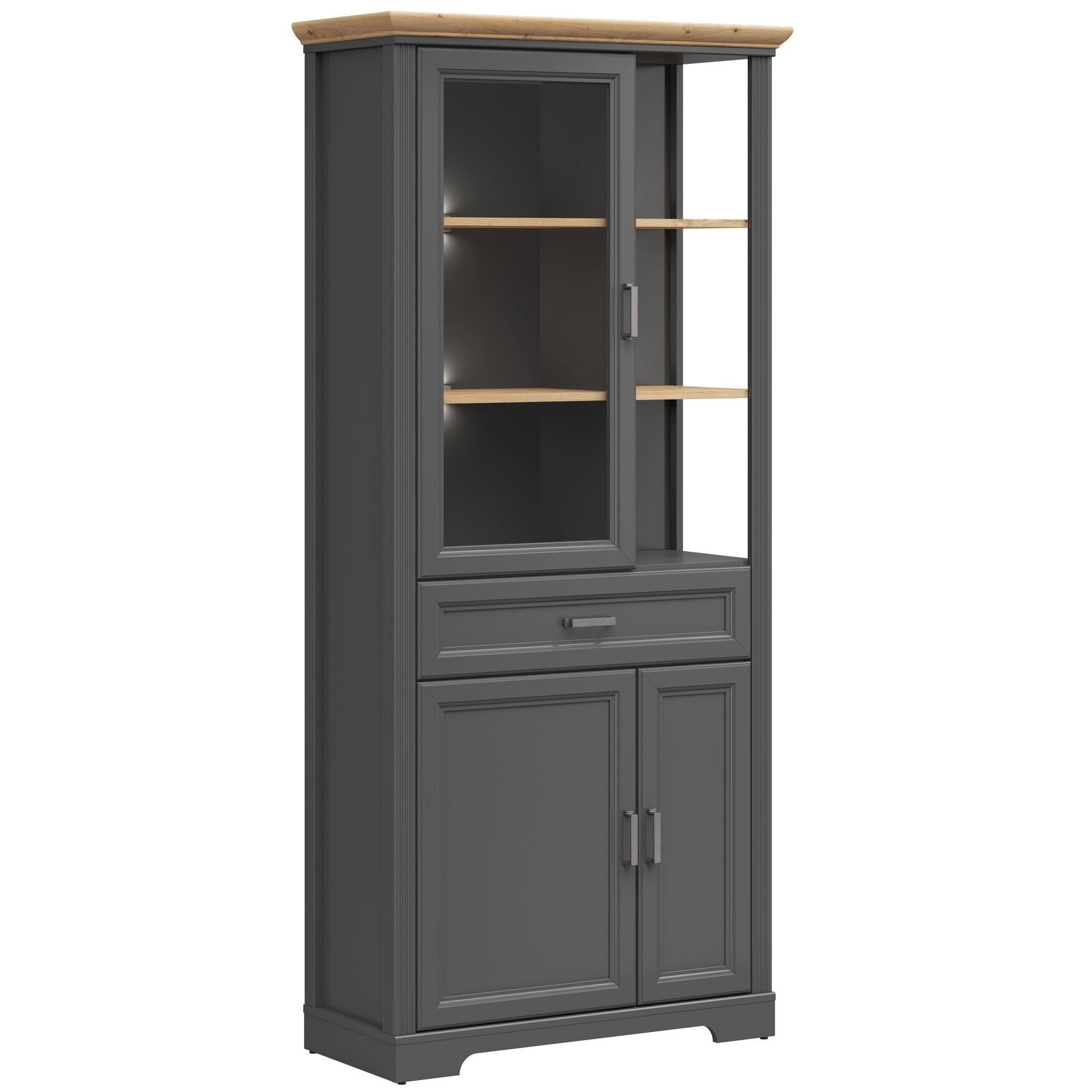 Картинка Жасмин шкаф-витрина REG1W2D1S с подсветкой интернет-магазин мебели FreeTime