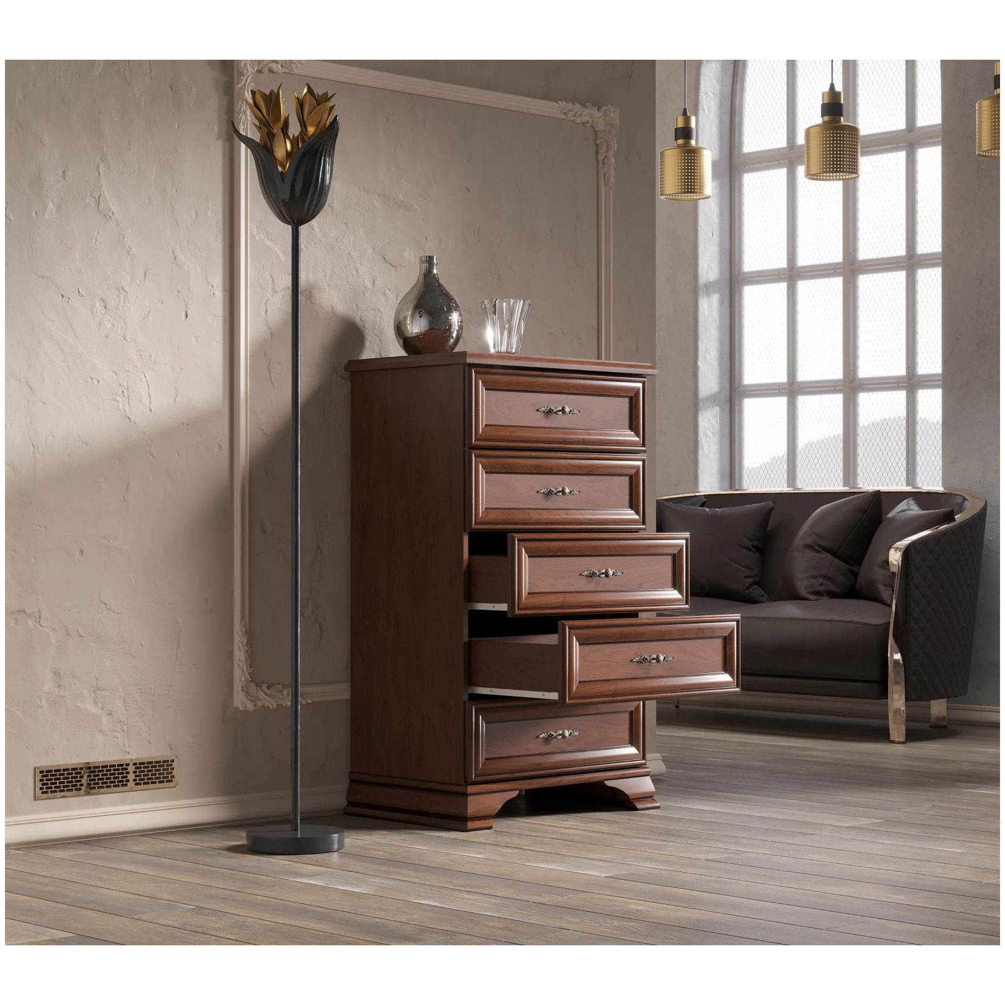 Картинка Кентаки комод KOM5S (Каштан) интернет-магазин мебели FreeTime