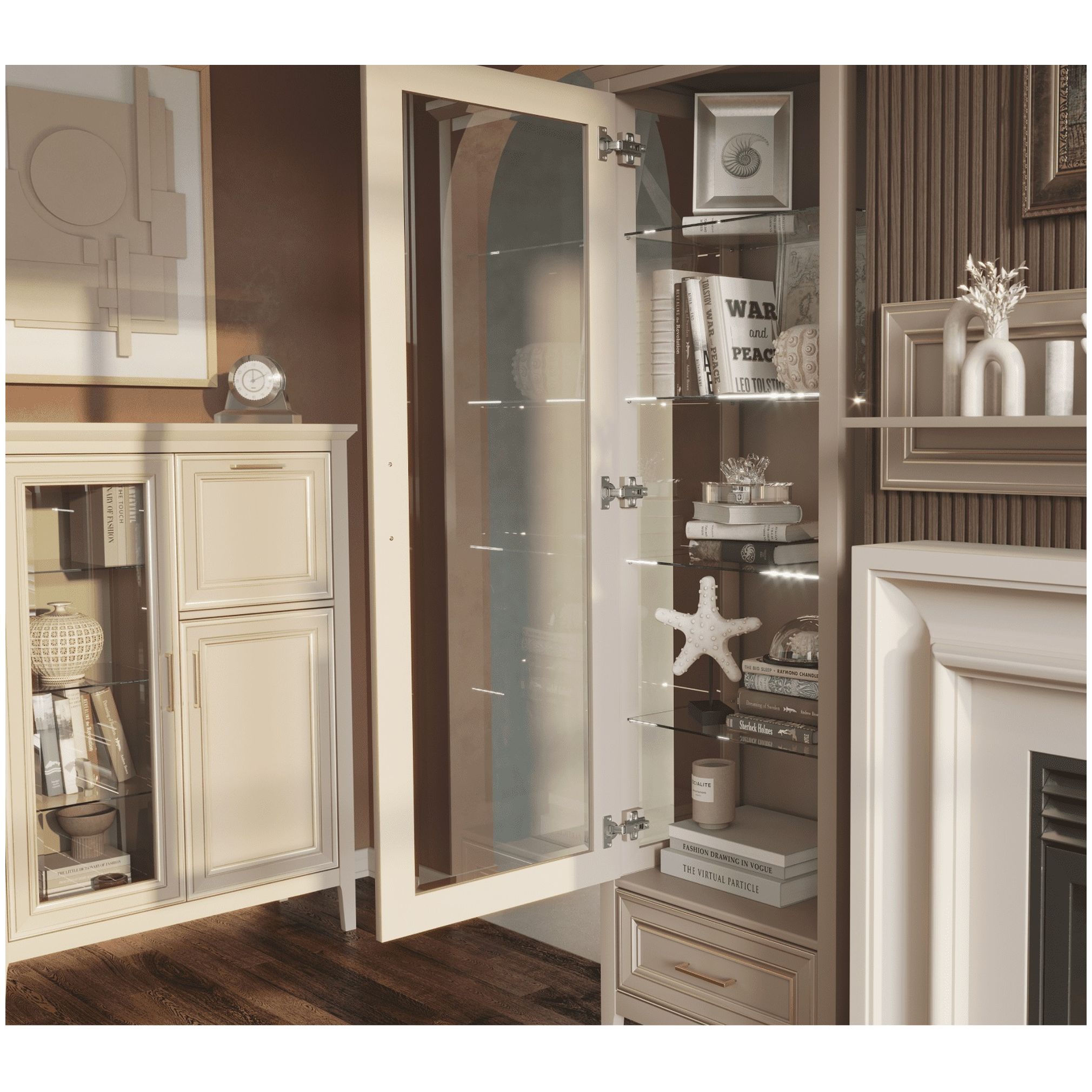 Картинка Классик шкаф-витрина REG1W1SZK интернет-магазин мебели FreeTime