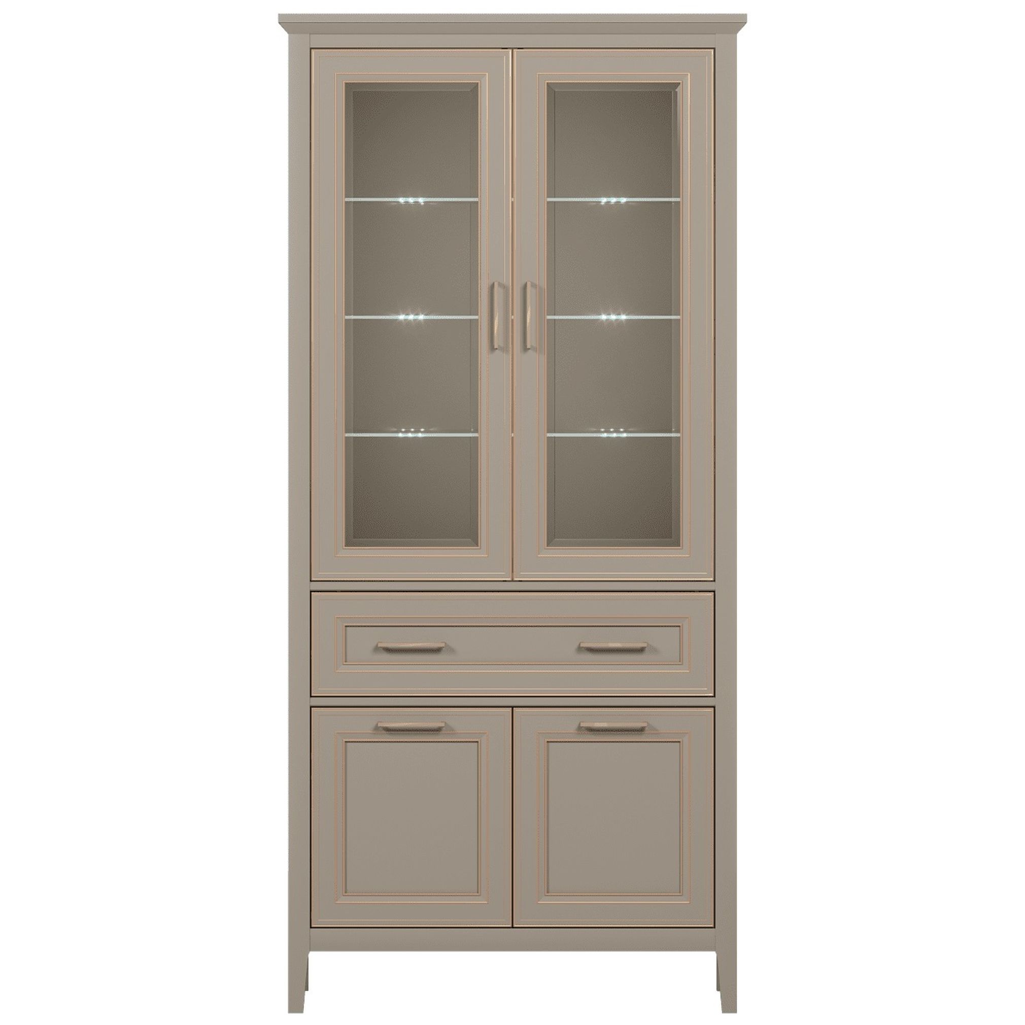 Картинка Классик шкаф-витрина REG2W2D1S с подсветкой интернет-магазин мебели FreeTime