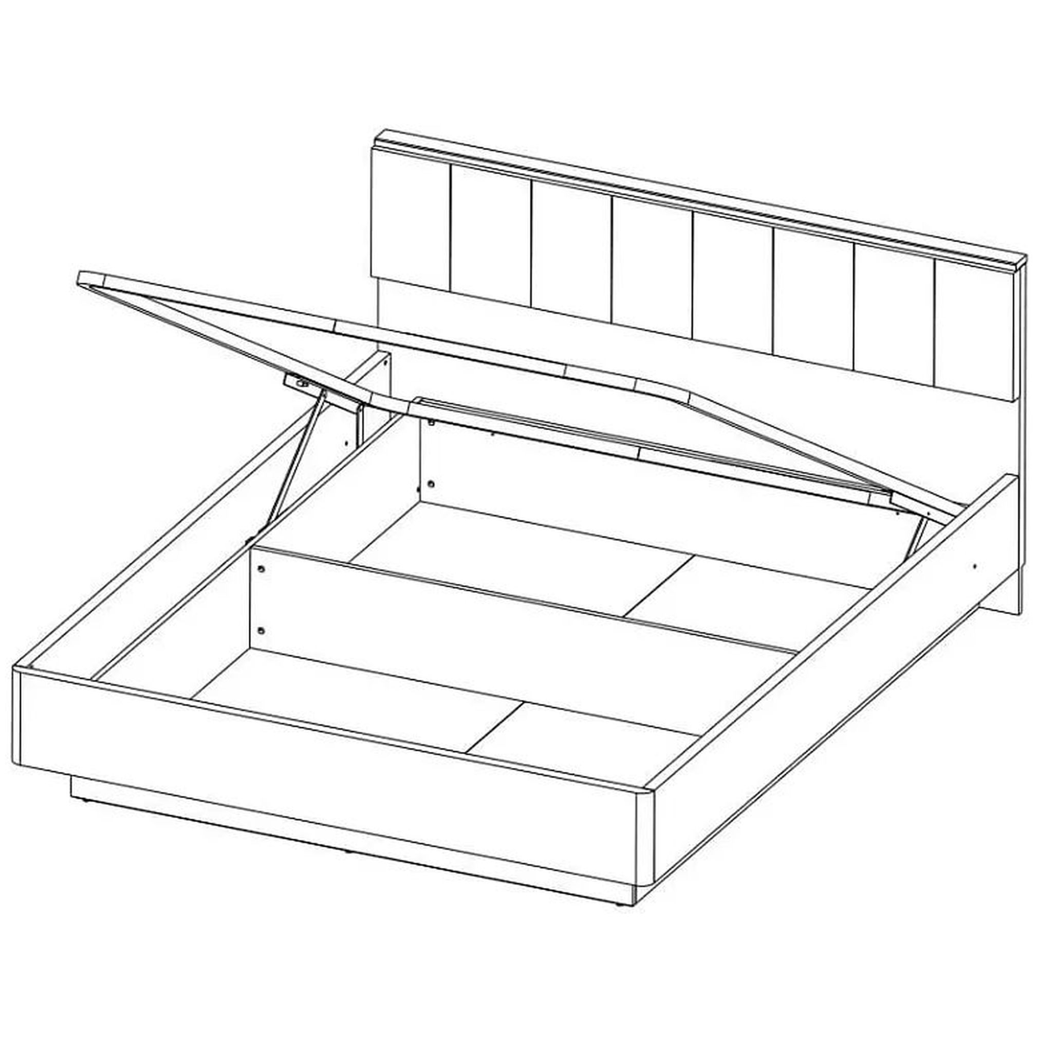 Картинка Джагер Кровать 160 мягкое изголовие  с подъемником интернет-магазин мебели FreeTime