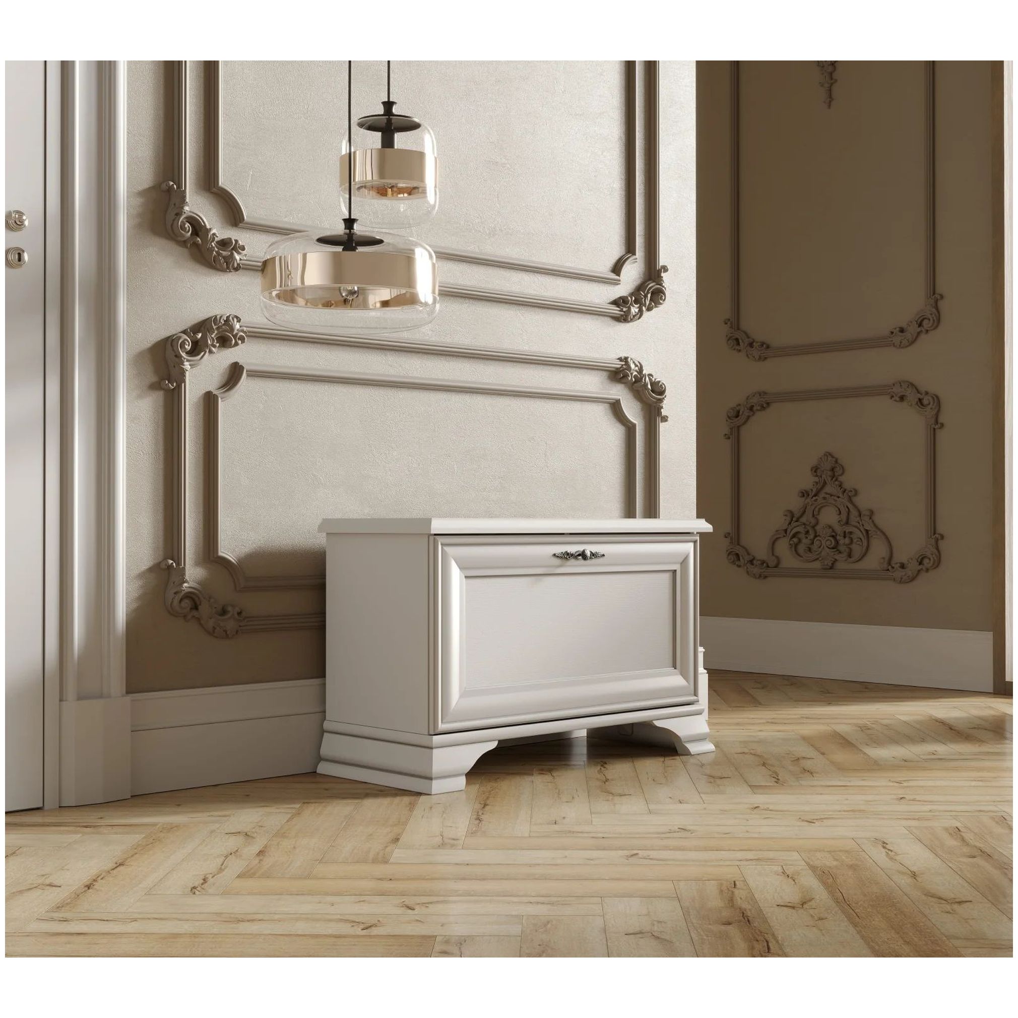 Картинка Кентаки тумба для обуви SFK1B (Белый) интернет-магазин мебели FreeTime