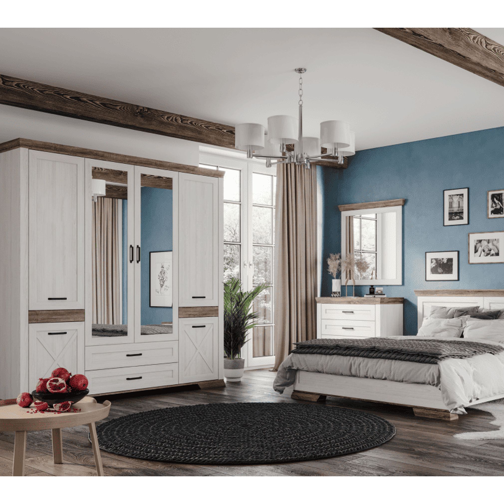 Картинка Марсель шкаф с зеркалом SZF6D2S интернет-магазин мебели FreeTime