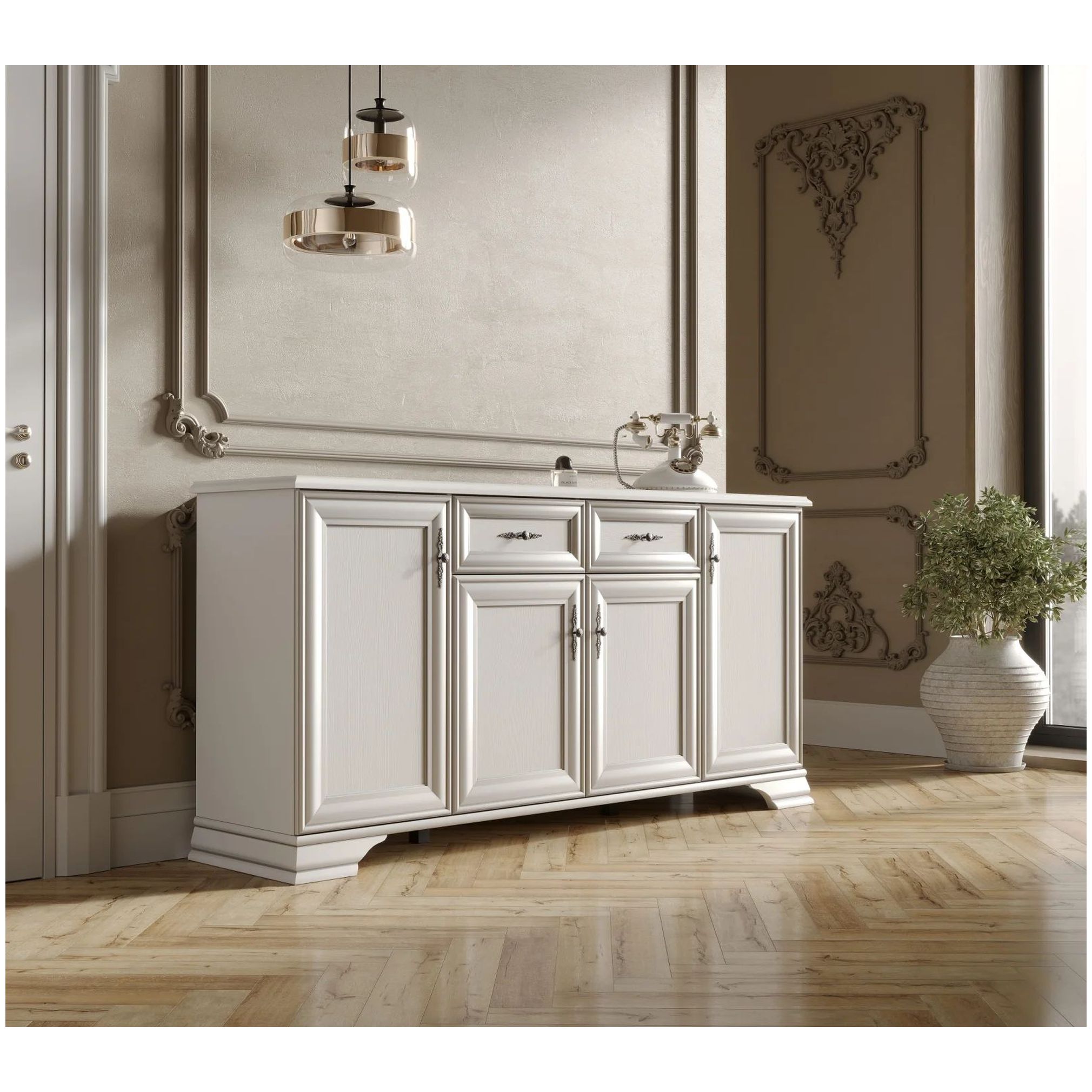 Картинка Кентаки тумба S320-KOM4D2S (Белый) интернет-магазин мебели FreeTime