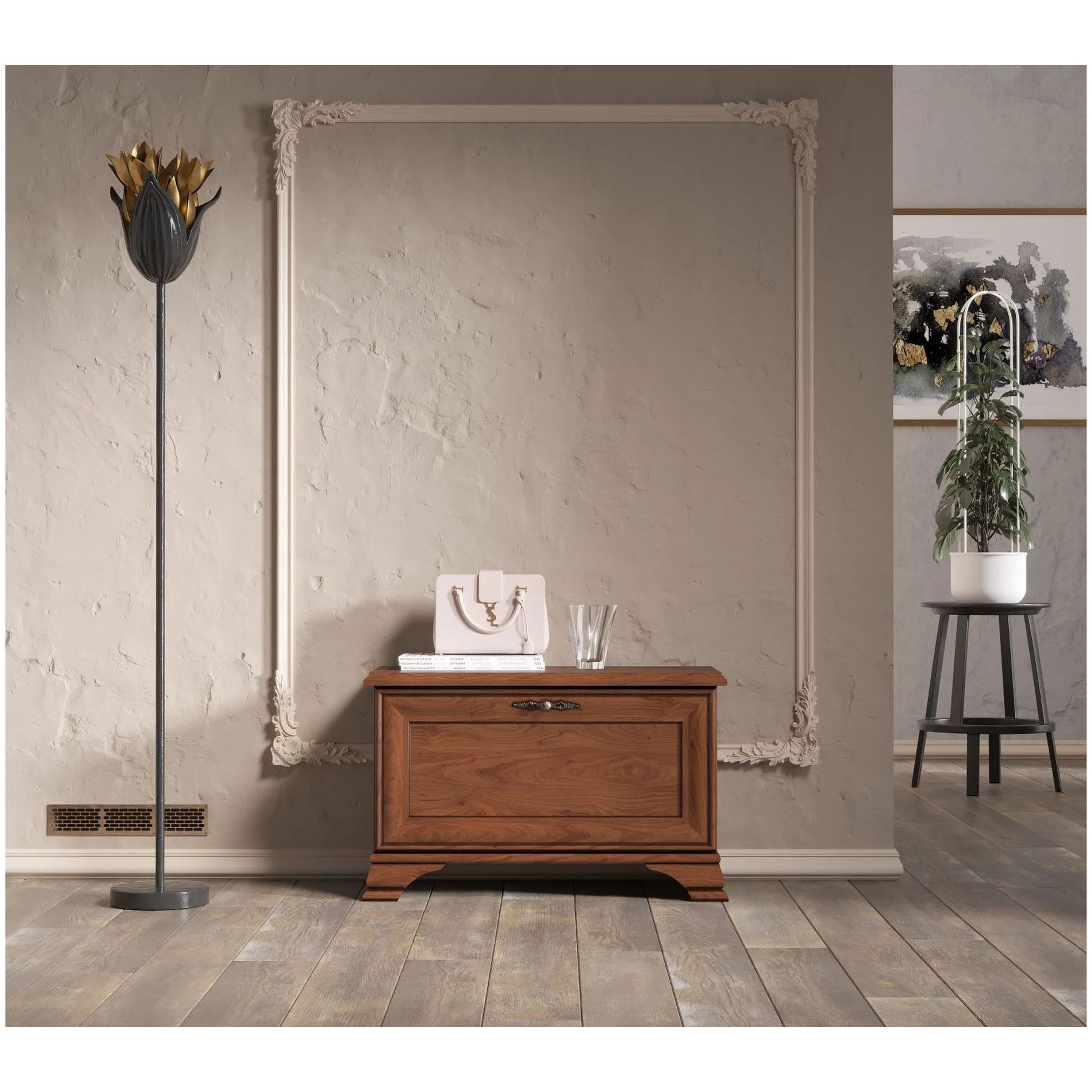 Картинка Кентаки тумба для обуви SFK1B (Каштан) интернет-магазин мебели FreeTime