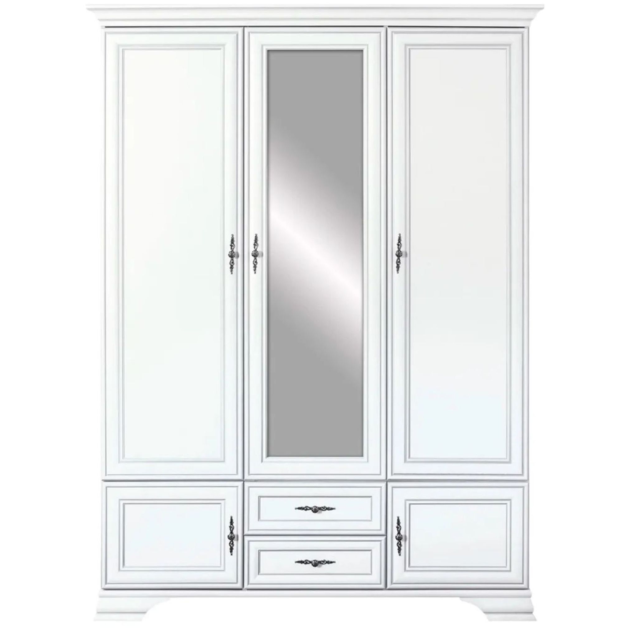 Картинка Кентаки шкаф с зеркалом SZF5D2S (Белый) интернет-магазин мебели FreeTime