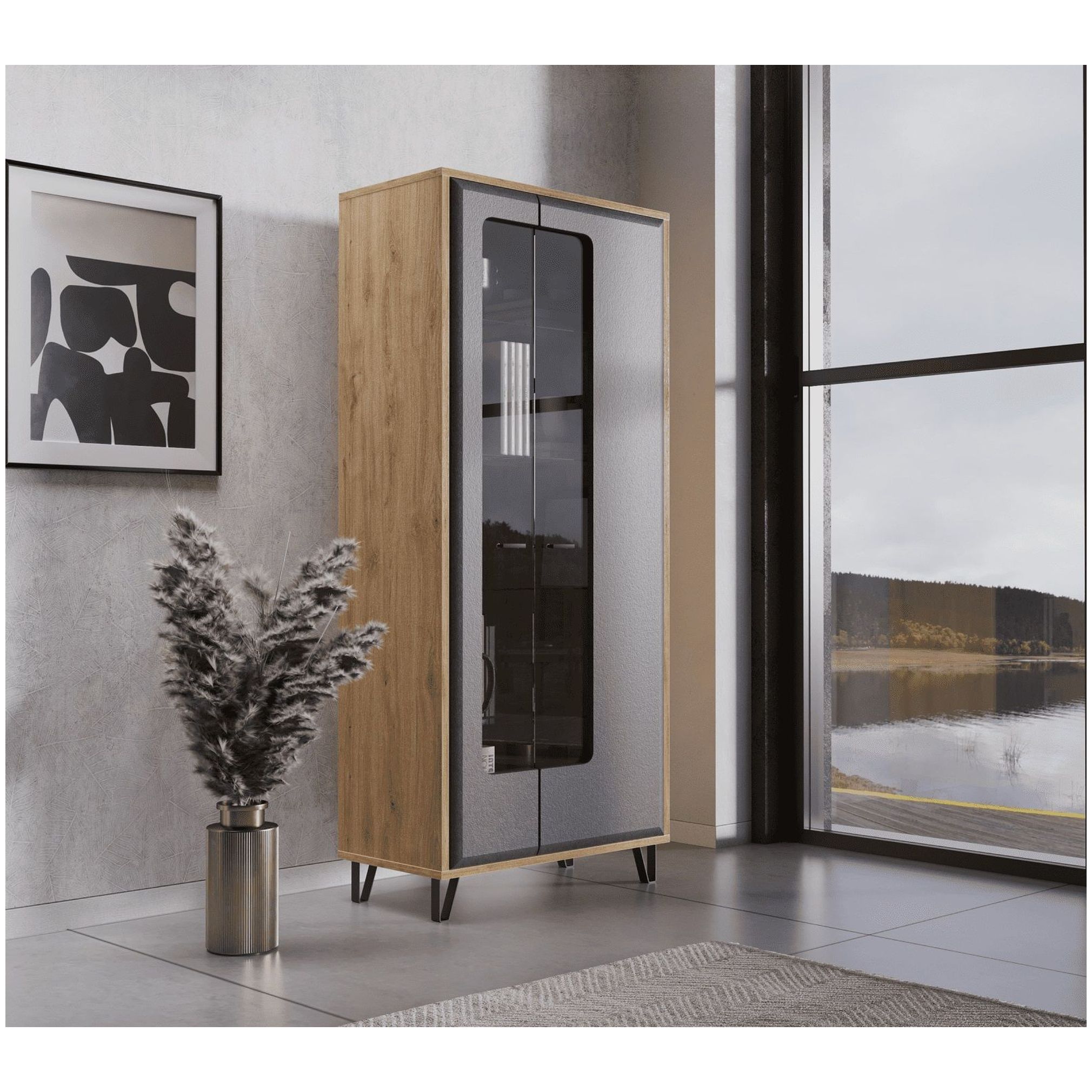 Картинка Грейс шкаф-витрина REG2W интернет-магазин мебели FreeTime