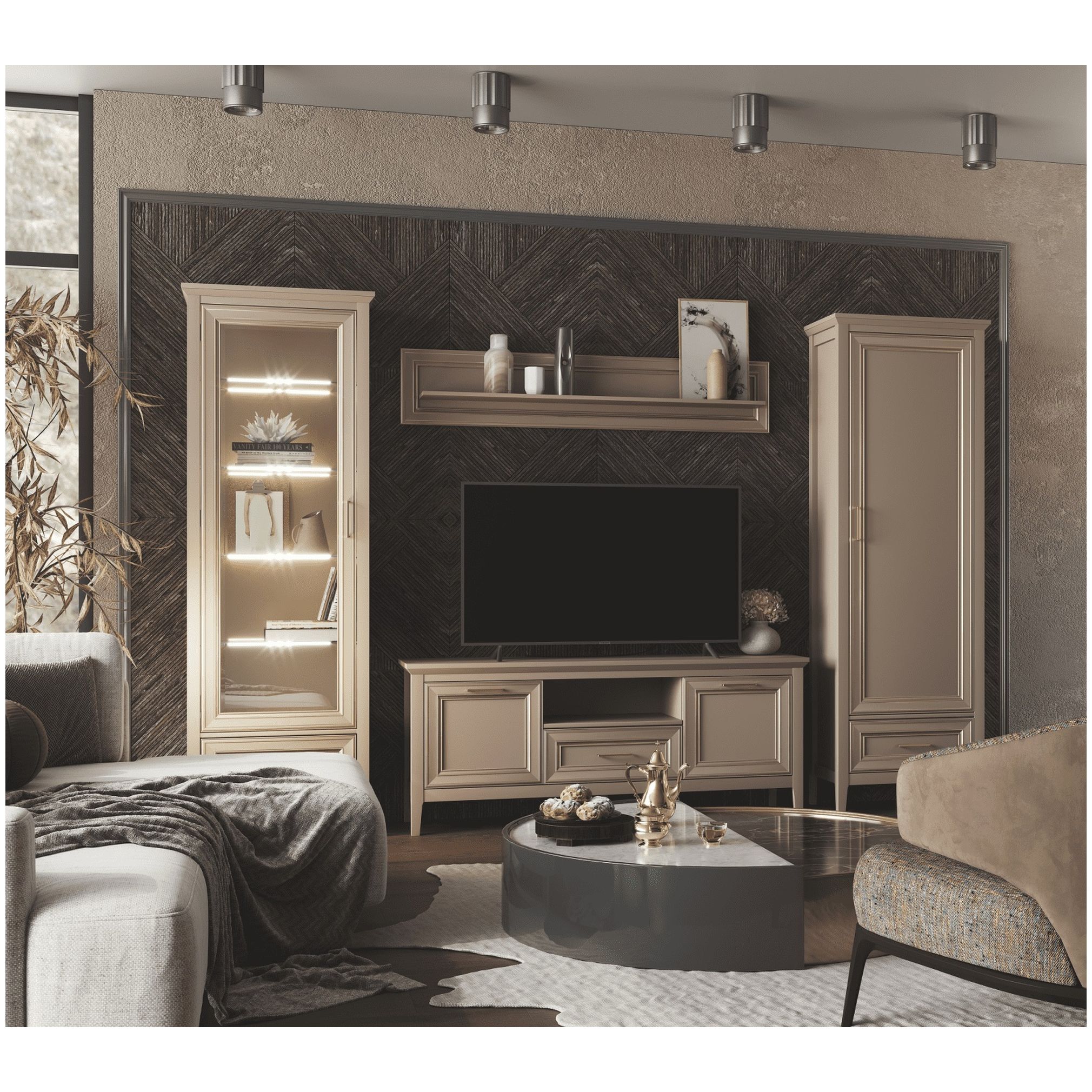 Картинка Классик ТВ тумба RTV2K1S интернет-магазин мебели FreeTime