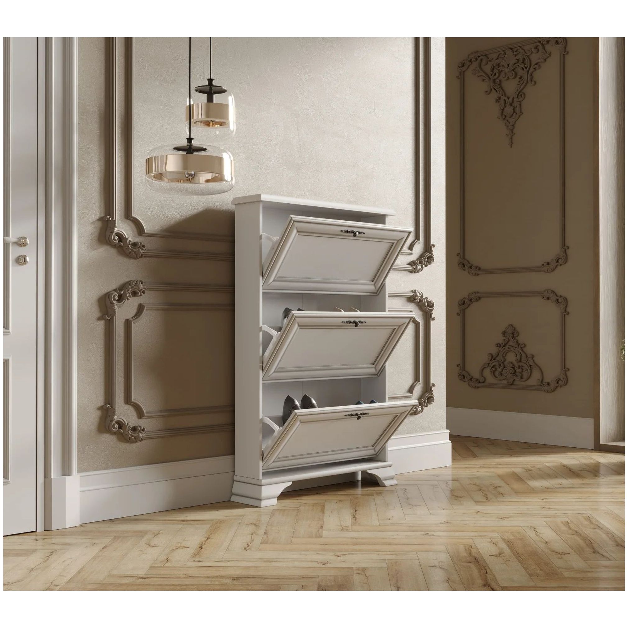 Картинка Кентаки тумба для обуви SFВ3B (Белый) интернет-магазин мебели FreeTime