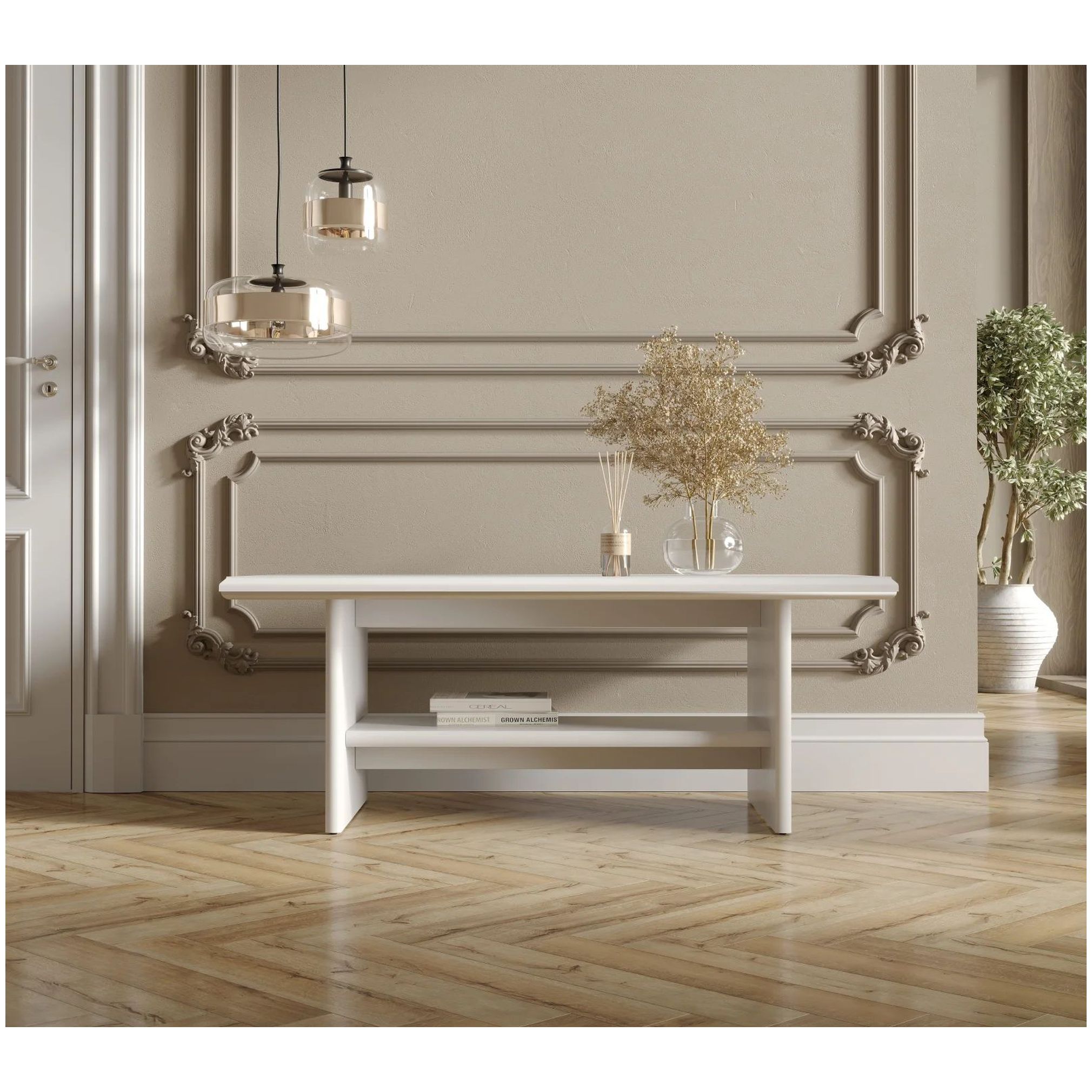 Картинка Кентаки стол журнальный S320-LAW (Белый) интернет-магазин мебели FreeTime