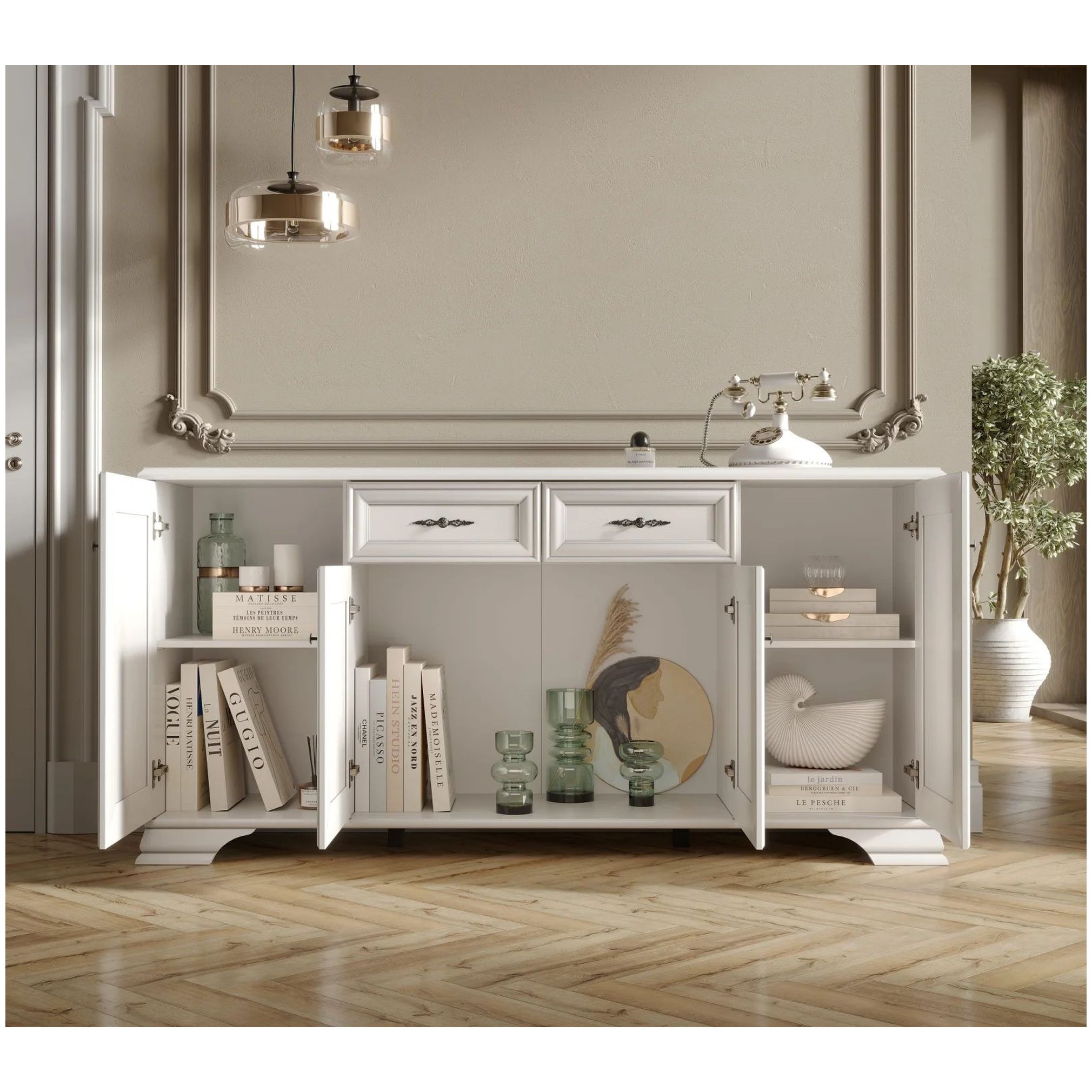 Картинка Кентаки тумба S320-KOM4D2S (Белый) интернет-магазин мебели FreeTime