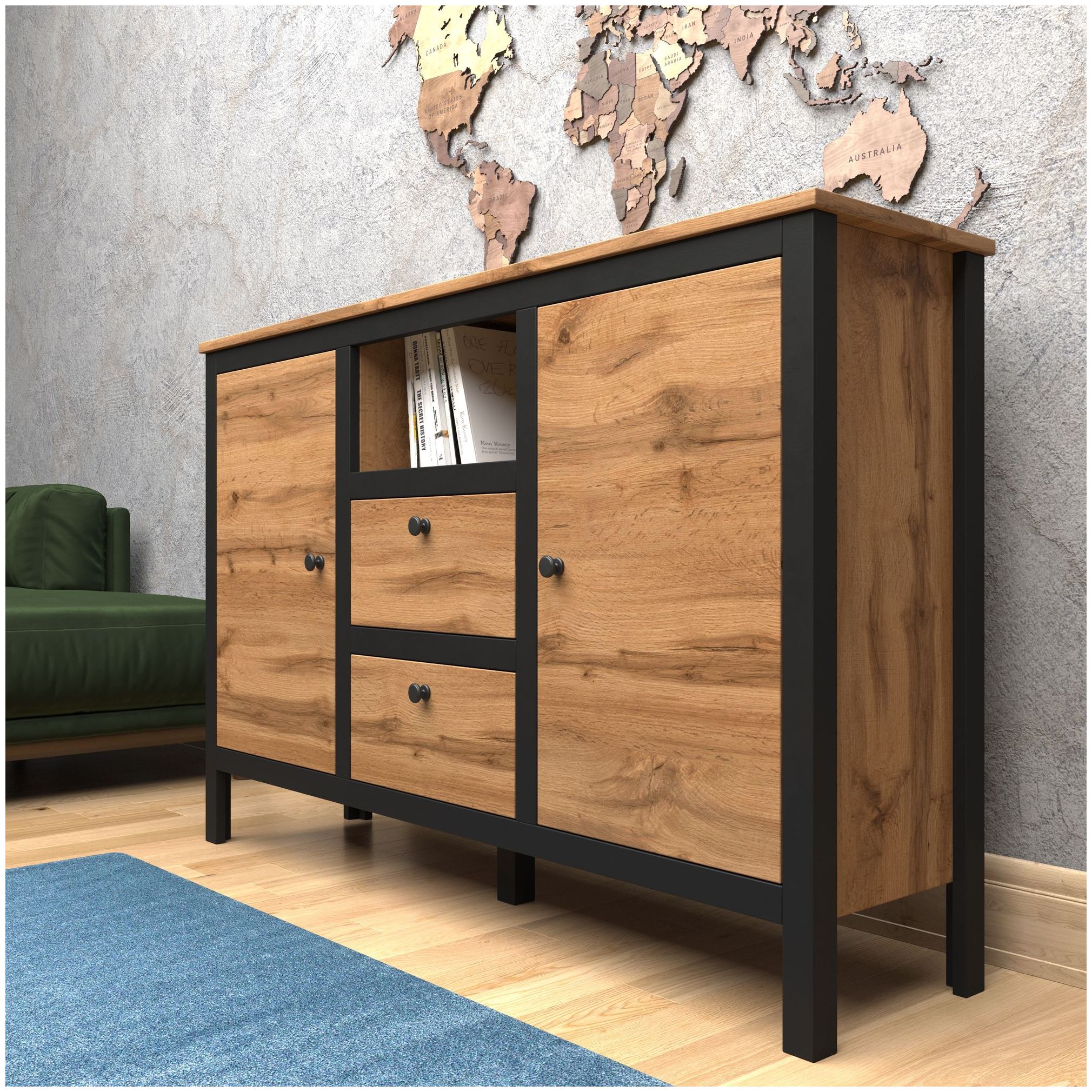 Картинка Лофт тумба KOM2D2S/150 интернет-магазин мебели FreeTime