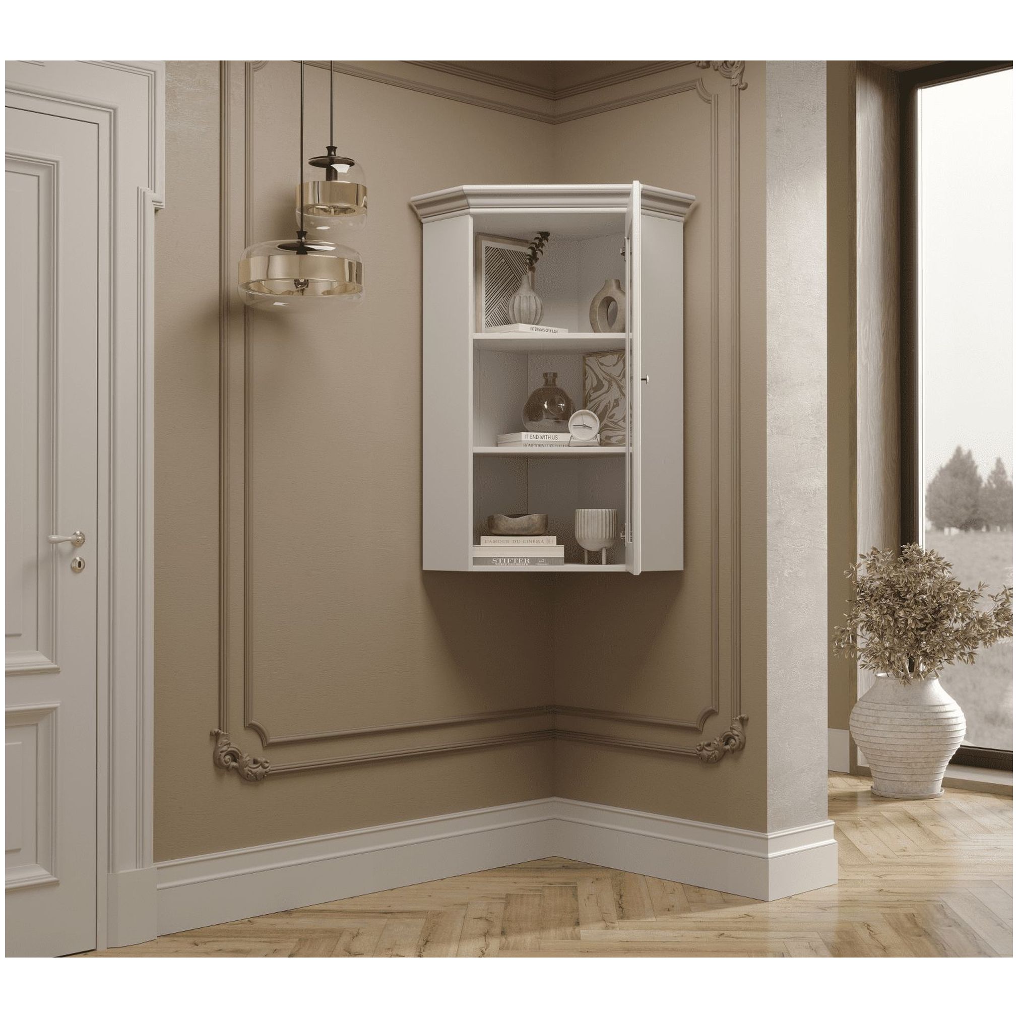 Картинка Кентаки надставка на угловую тумбу NADN1W (Белый) интернет-магазин мебели FreeTime