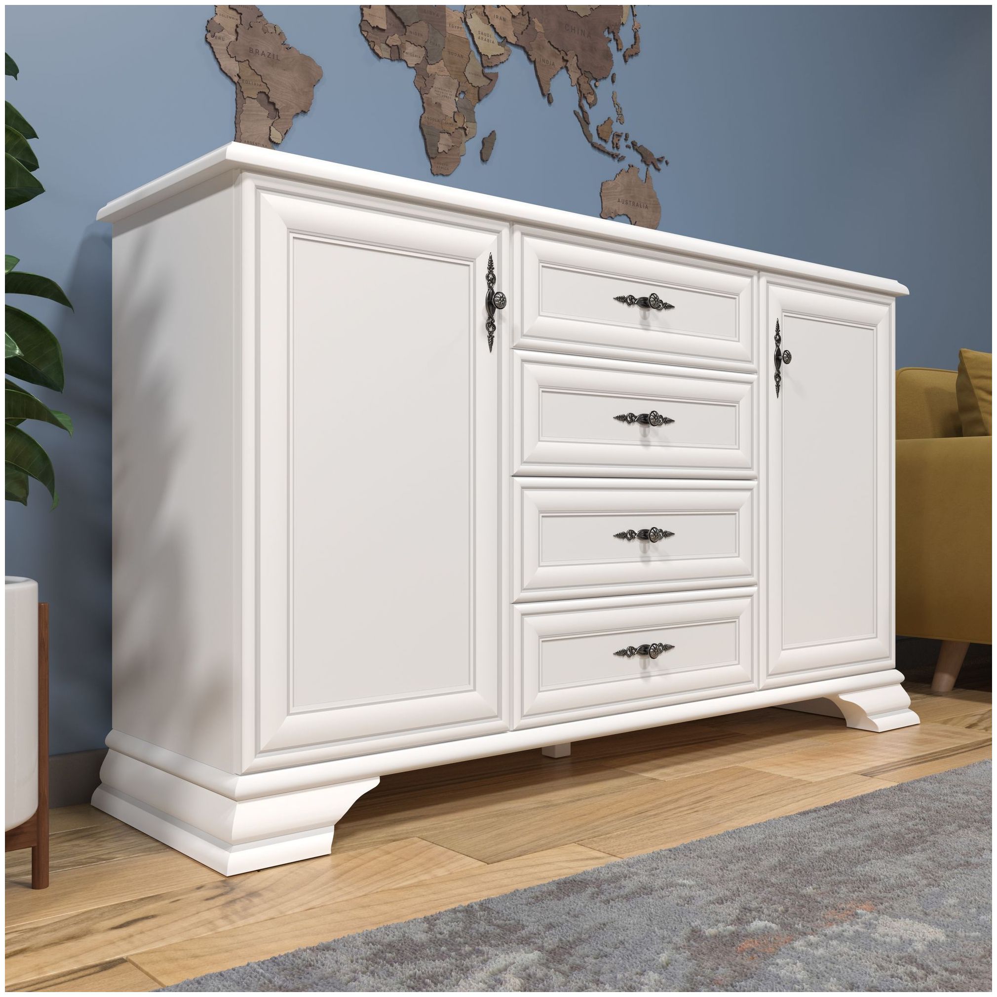 Картинка Кентаки тумба S320-KOM2D4S (Белый) интернет-магазин мебели FreeTime