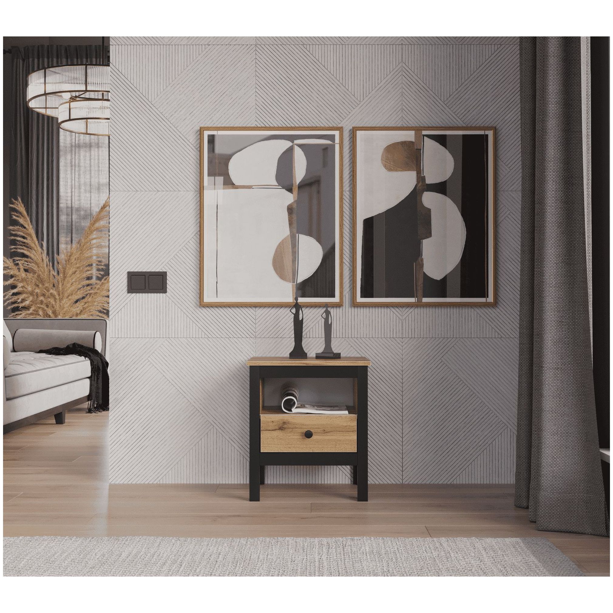 Картинка Лофт тумба прикроватная KOM1S интернет-магазин мебели FreeTime