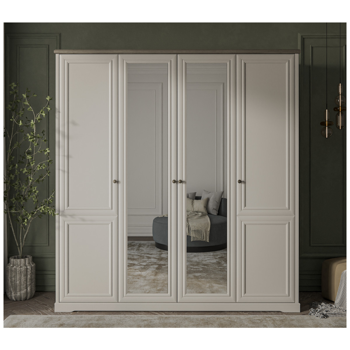 Картинка Тоскана Шкаф с зеркалом 4DG Z интернет-магазин мебели FreeTime