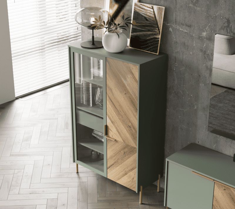 Картинка Сиена шкаф-витрина REG1W1D/140 интернет-магазин мебели FreeTime