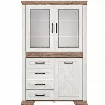 Картинка Марсель шкаф-витрина REG2W1D4S интернет-магазин мебели FreeTime