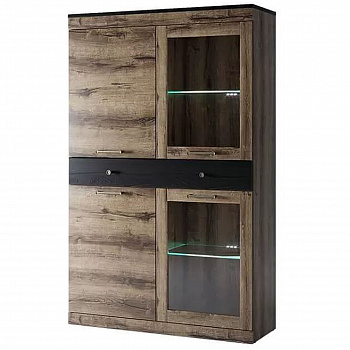 Картинка Джагер Шкаф с витриной 2V2D1S интернет-магазин мебели FreeTime