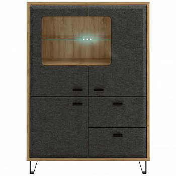 Картинка Грейс тумба с витриной KOM2W1D2S с подсветкой интернет-магазин мебели FreeTime