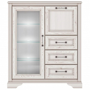 Картинка Стилиус тумба с витриной KOM1W1B3S с подсветкой интернет-магазин мебели FreeTime