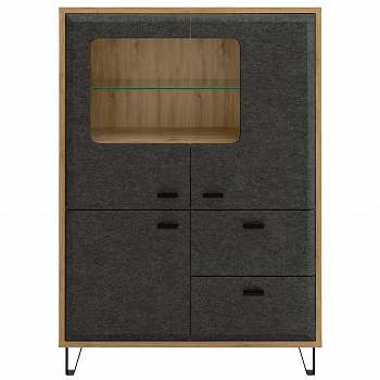 Картинка Грейс тумба с витриной KOM2W1D2S интернет-магазин мебели FreeTime