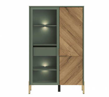 Картинка Сиена шкаф-витрина REG1W1D/140 с подсветкой интернет-магазин мебели FreeTime