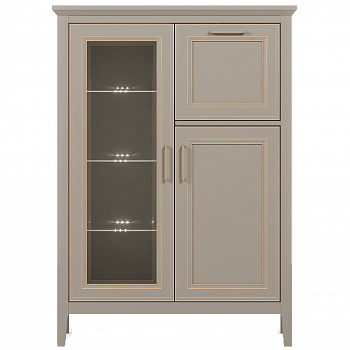 Картинка Классик тумба с витриной KOM1W1D1B с подсветкой интернет-магазин мебели FreeTime