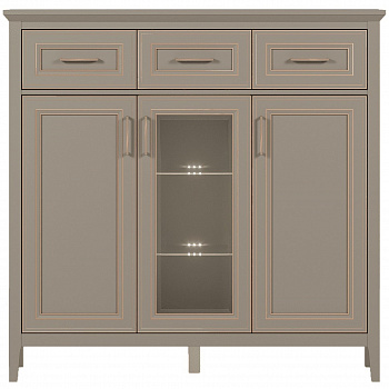 Картинка Классик тумба с витриной KOM1W2D3S с подсветкой интернет-магазин мебели FreeTime